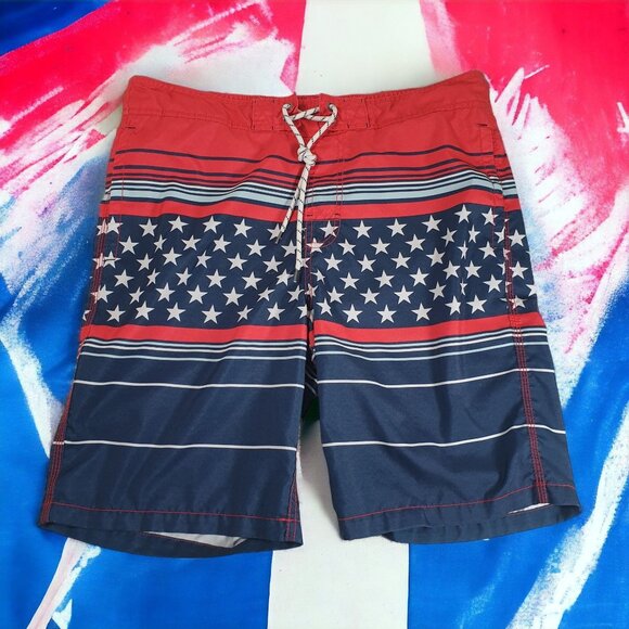 Goodfellow M 36 In Waist Men Swim Trunks Patriotic Surf Picnic Vacation Pool - Picture 1 of 8